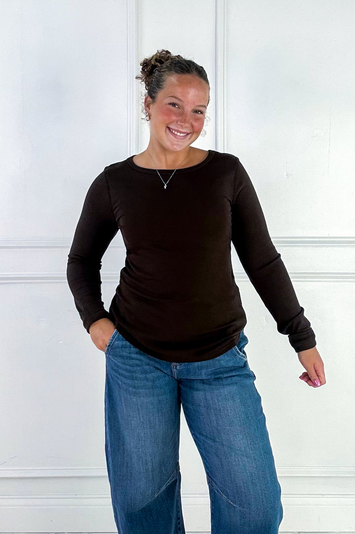 Stacy Long Sleeve Basic Top by Thread and Supply