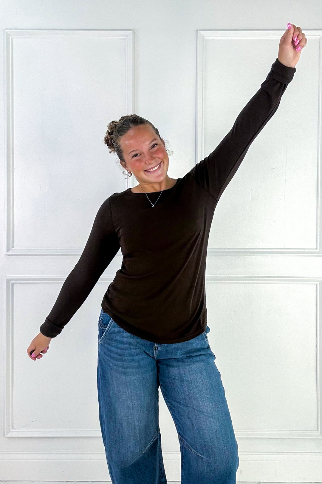 Stacy Long Sleeve Basic Top by Thread and Supply