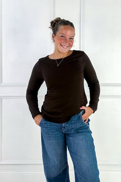 Stacy Long Sleeve Basic Top by Thread and Supply