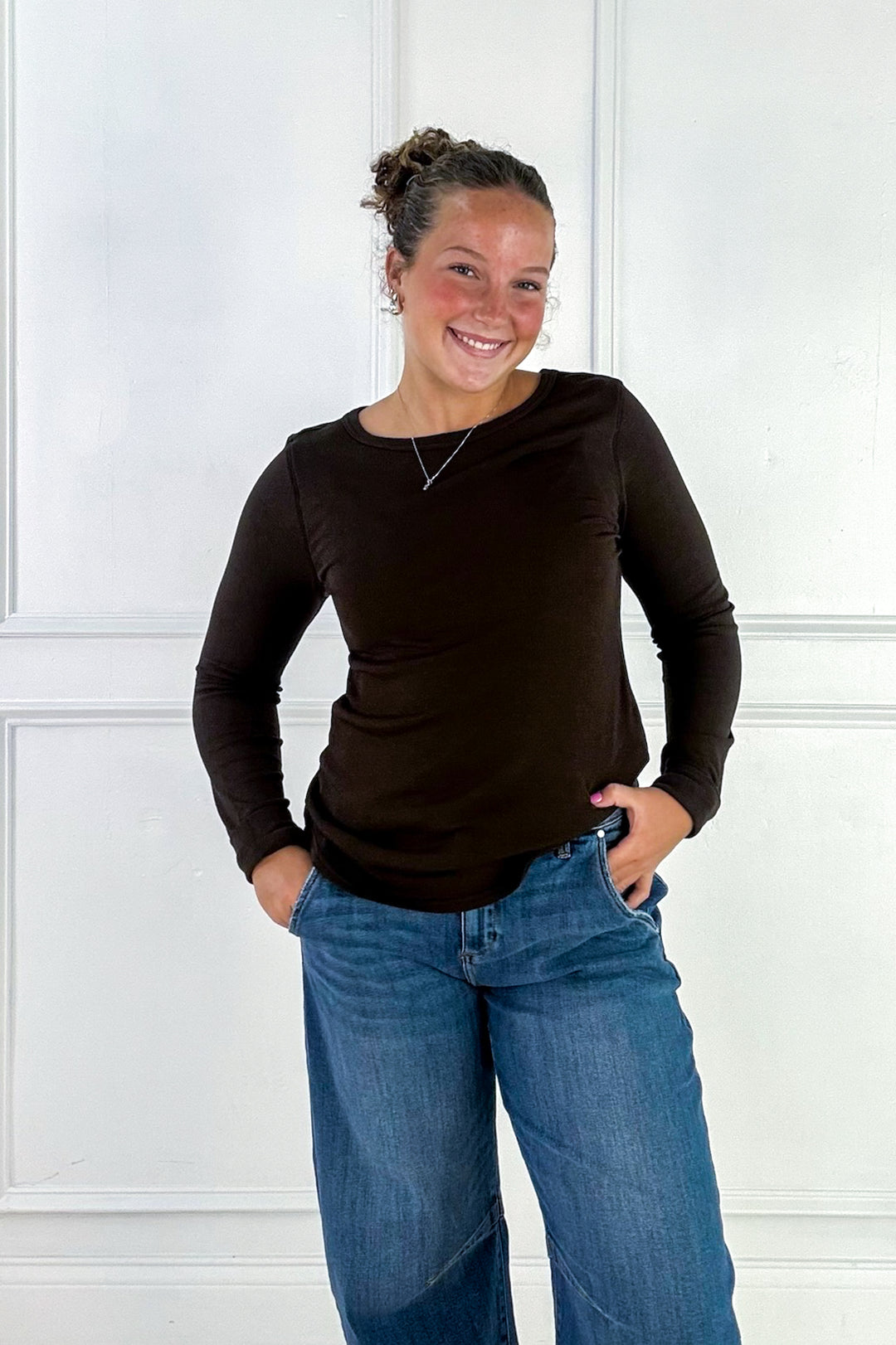 Stacy Long Sleeve Basic Top by Thread and Supply