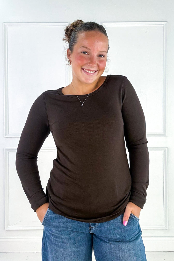 Stacy Long Sleeve Basic Top by Thread and Supply