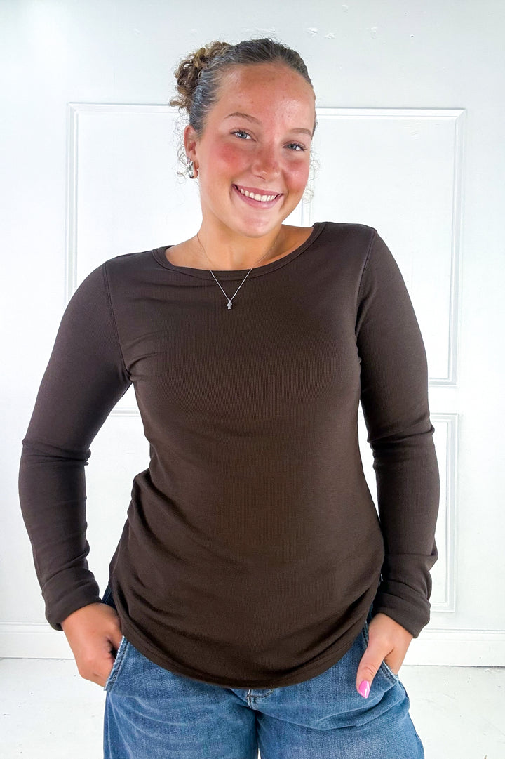 Stacy Long Sleeve Basic Top by Thread and Supply