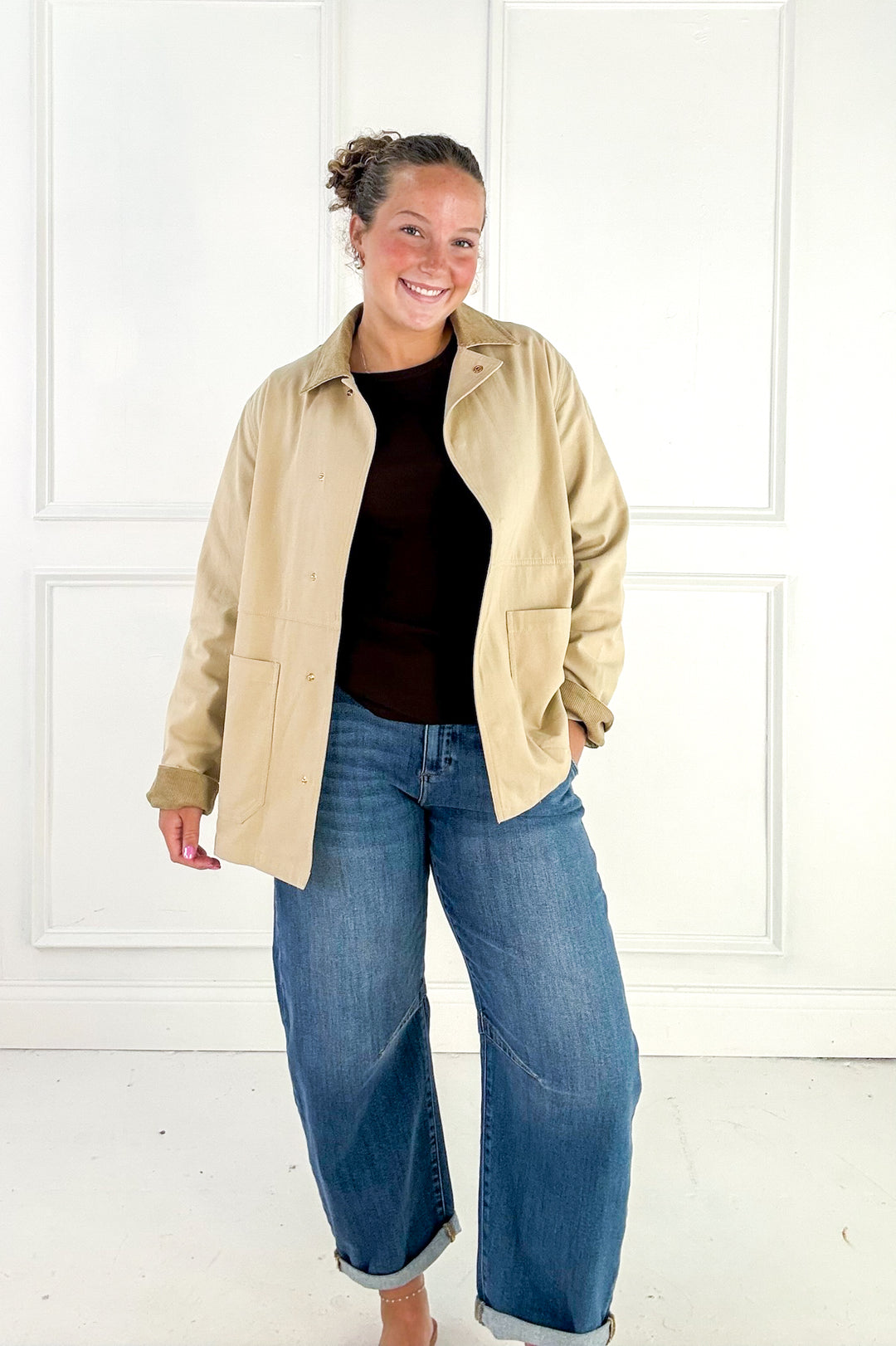 Corduroy Contrast Barn Jacket