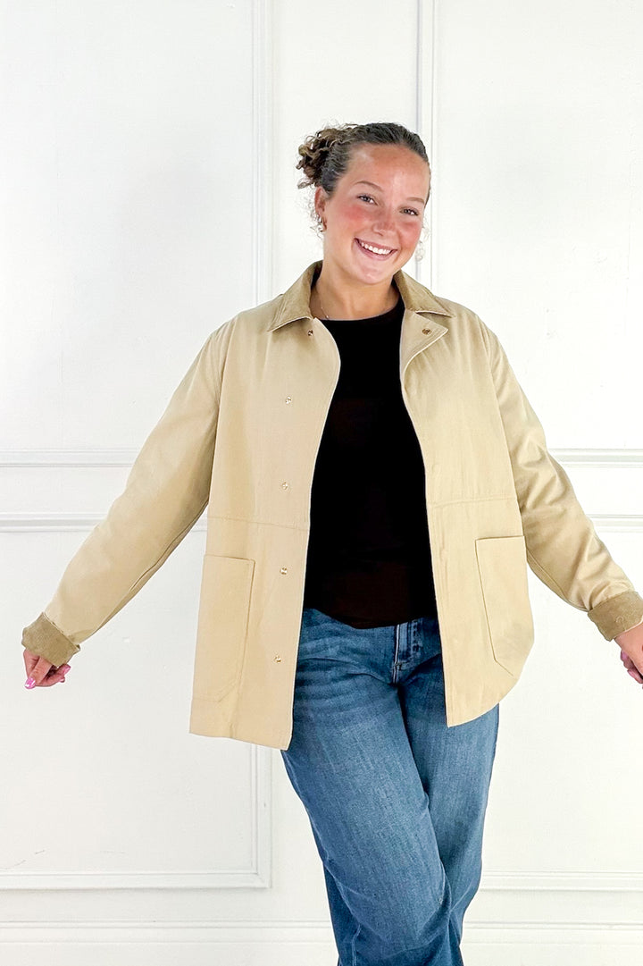 Corduroy Contrast Barn Jacket
