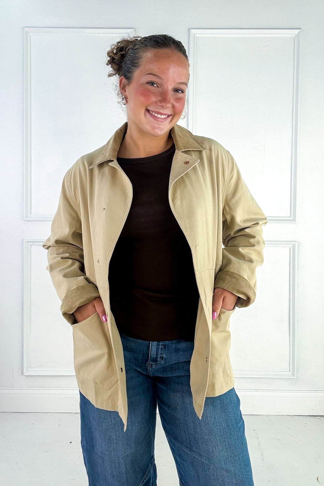 Corduroy Contrast Barn Jacket