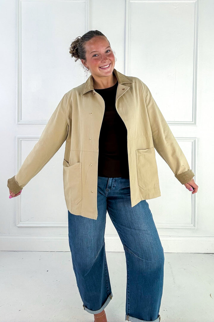 Corduroy Contrast Barn Jacket