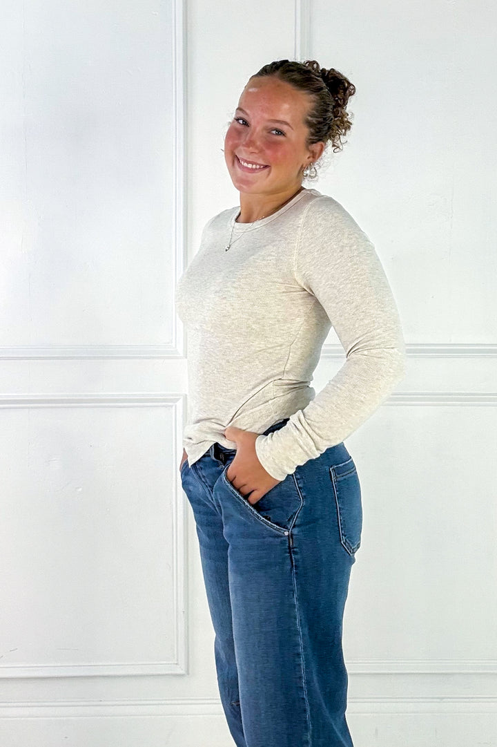 Stacy Long Sleeve Basic Top by Thread and Supply