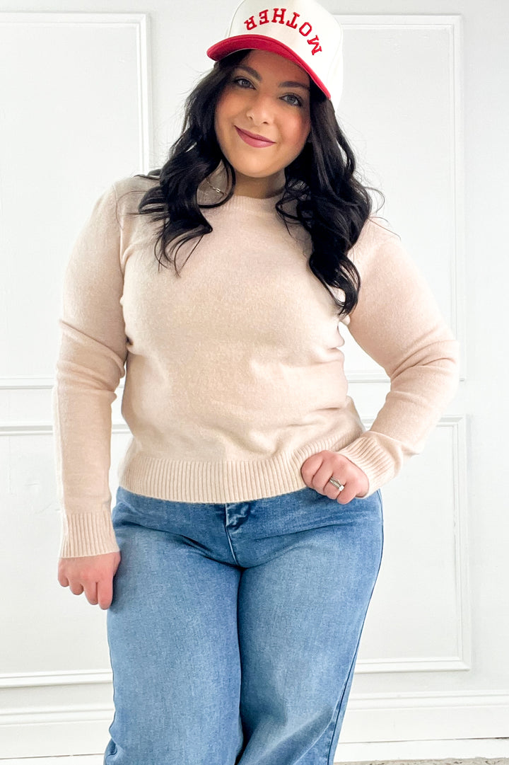 Wool Blended Basic Crewneck Sweater