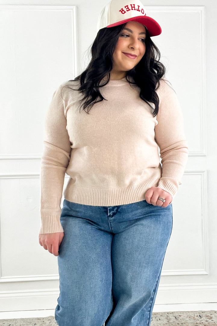 Wool Blended Basic Crewneck Sweater