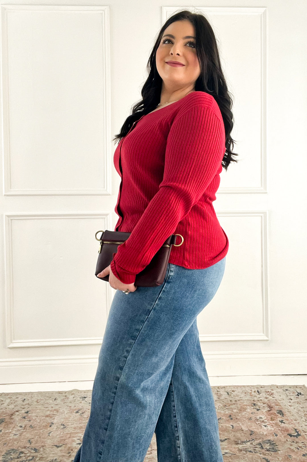 Lightweight Ribbed Button Up Cardigan