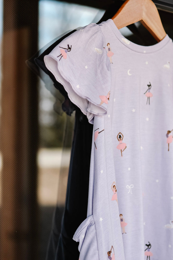 Girls Ballet Lavender Pocket Dress
