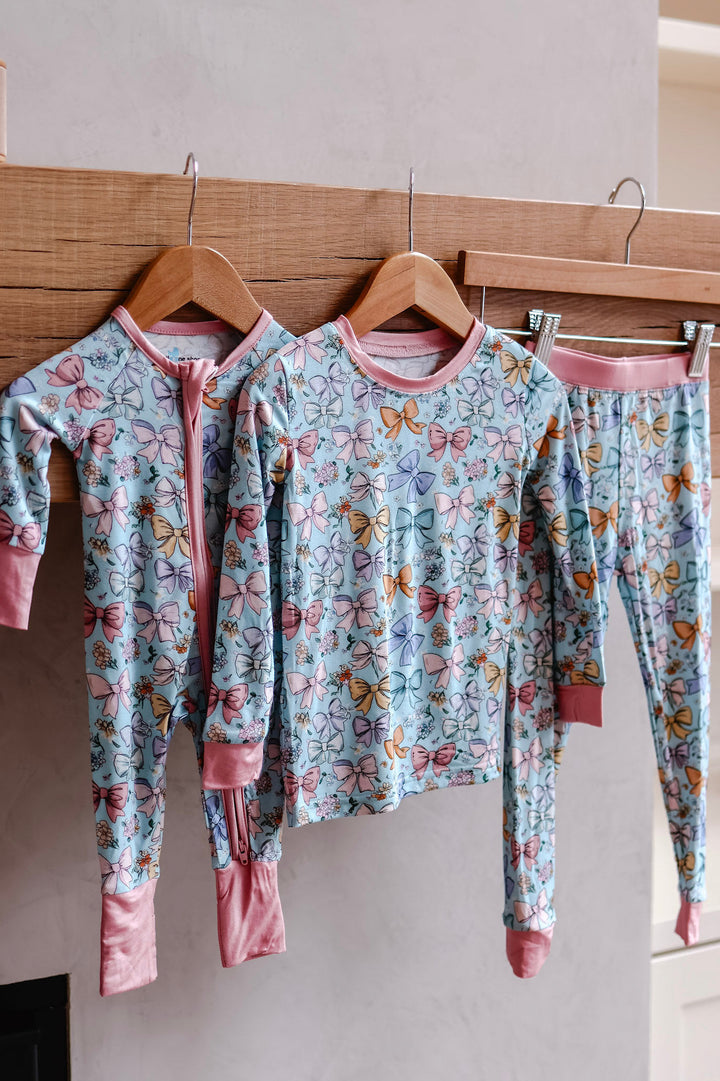 Spring Bow Detail Pajama Sets