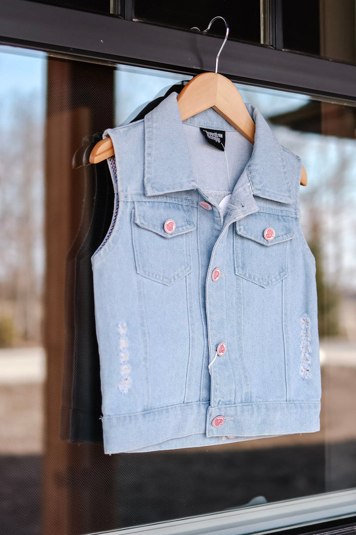 Girls Bow Detail Denim Jacket