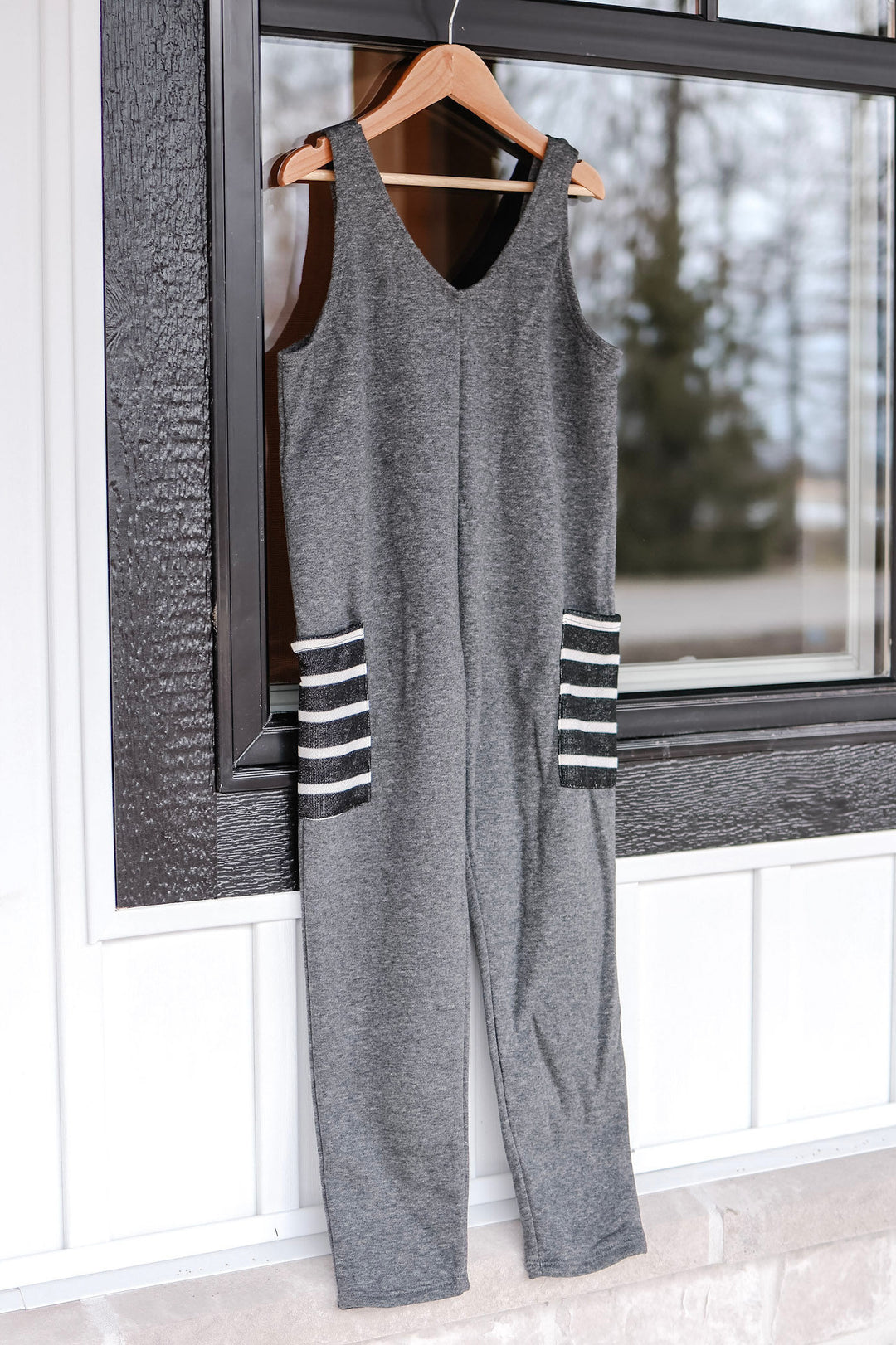 Kids Striped Pocket Jumpsuit