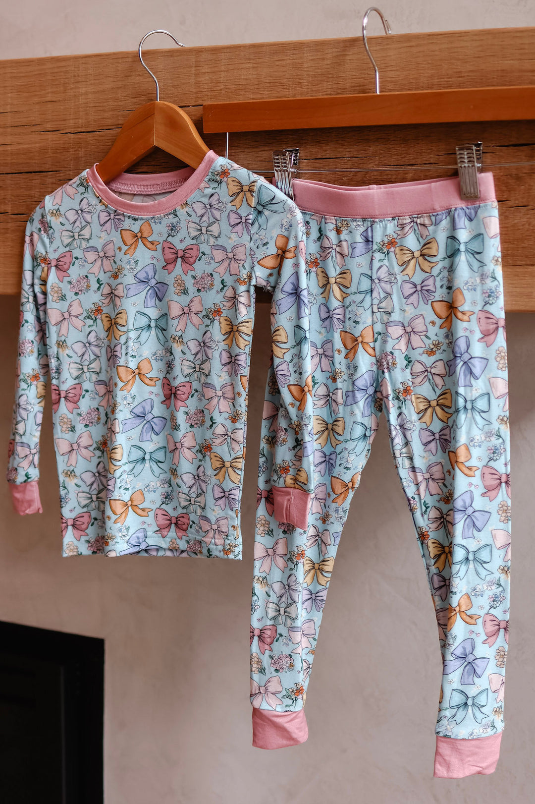 Spring Bow Detail Pajama Sets