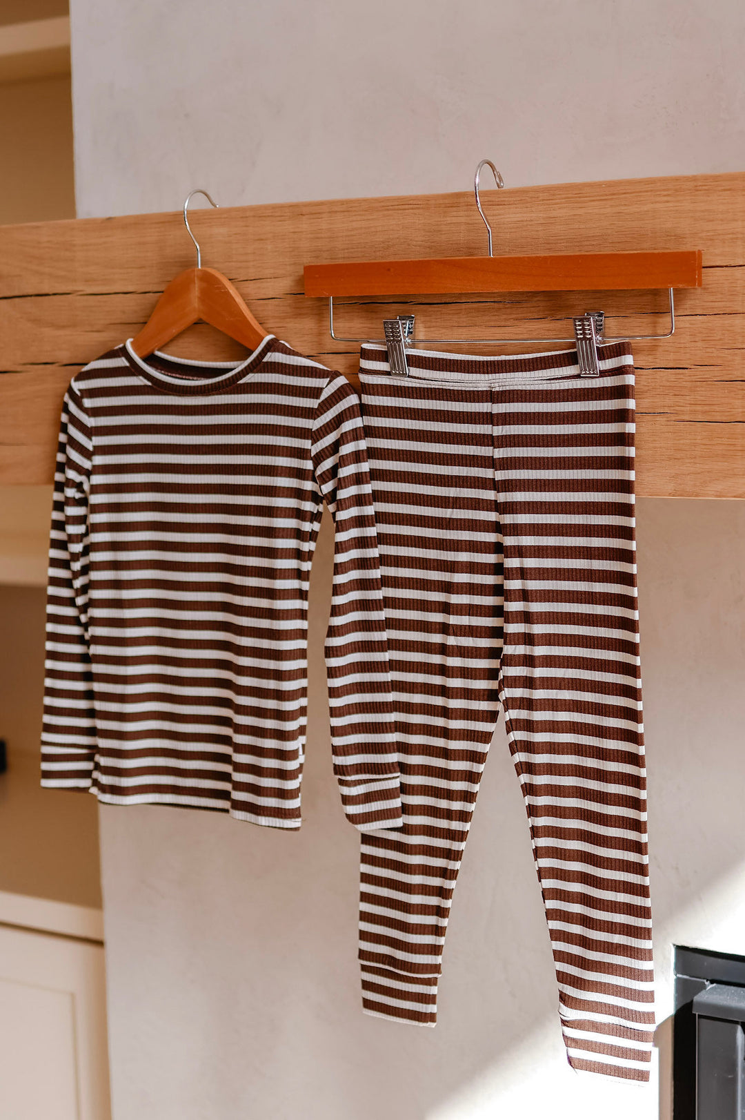Kids Ribbed Detail Striped Set