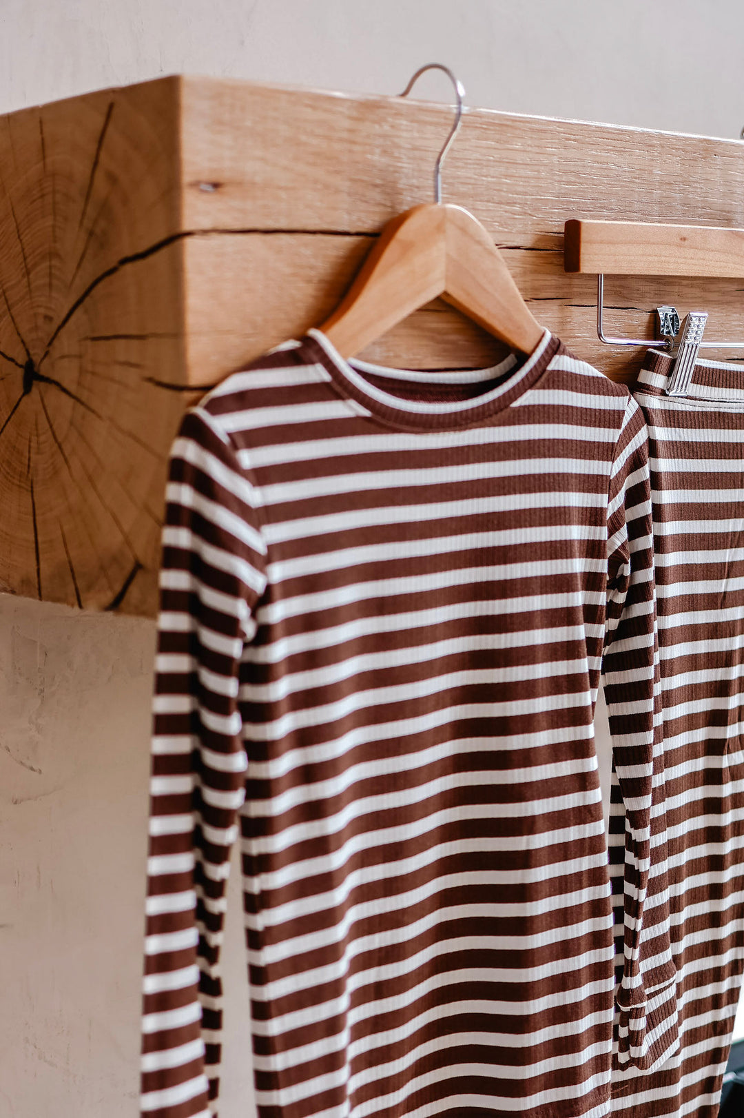 Kids Ribbed Detail Striped Set