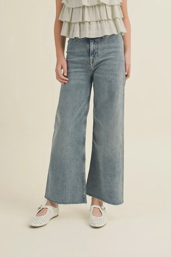 Trendy Wide Leg Tween Denim Jeans