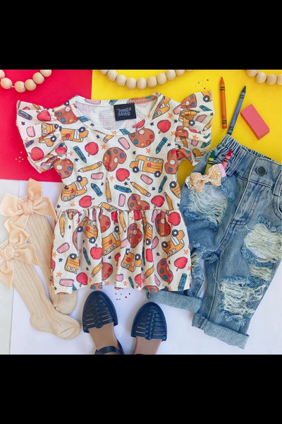 Smarty Style Girls Peplum Top