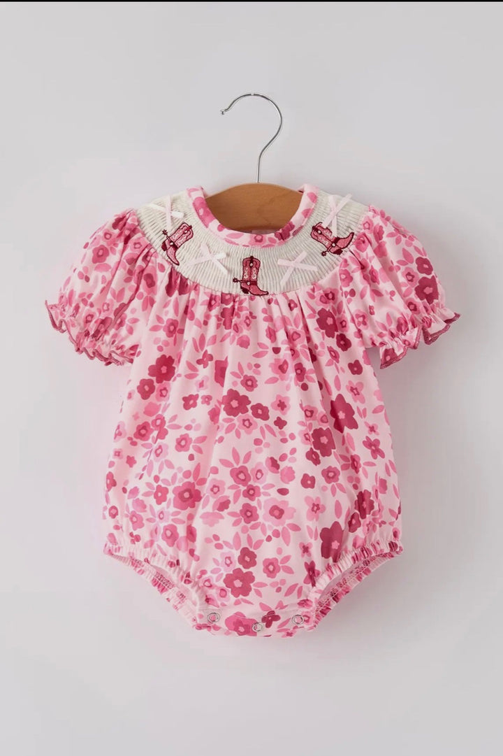 Blush & Boots Blooms Baby Smocked Romper