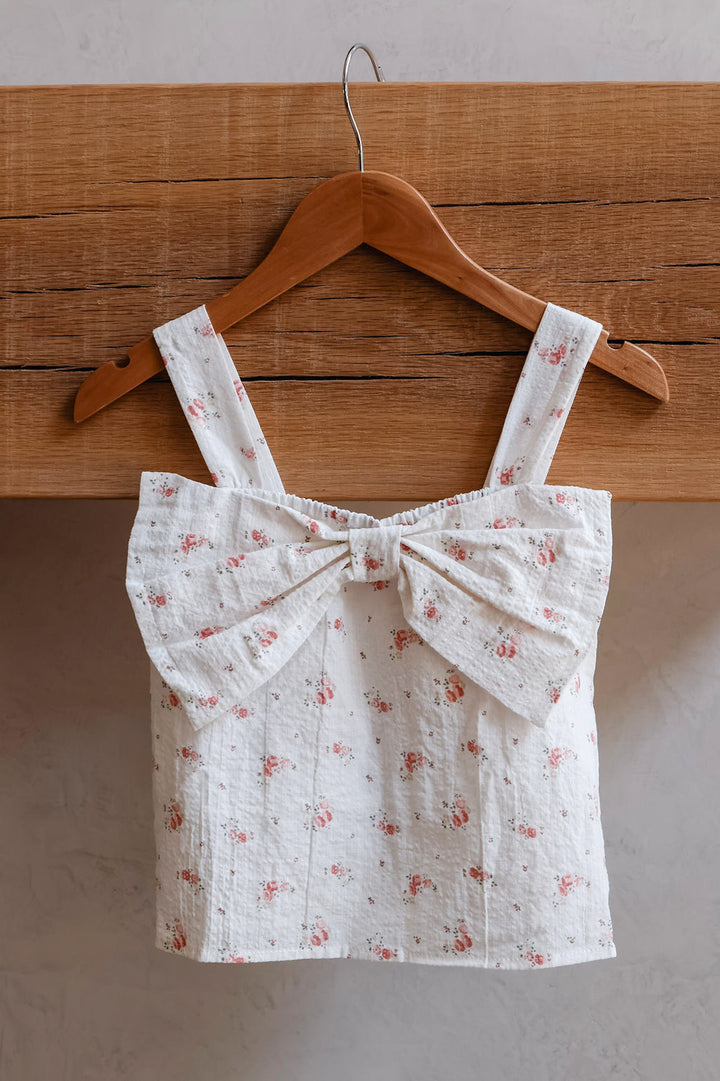 Sweet Bloom Bow Tween Top