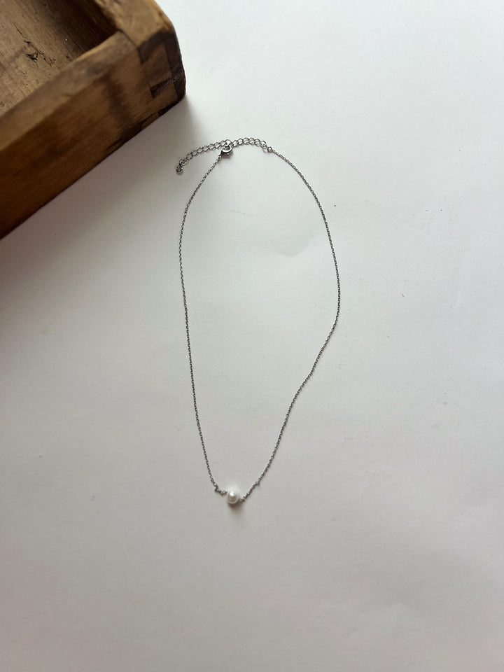 6mm Pearl Charm 18K Gold Dipped Necklace