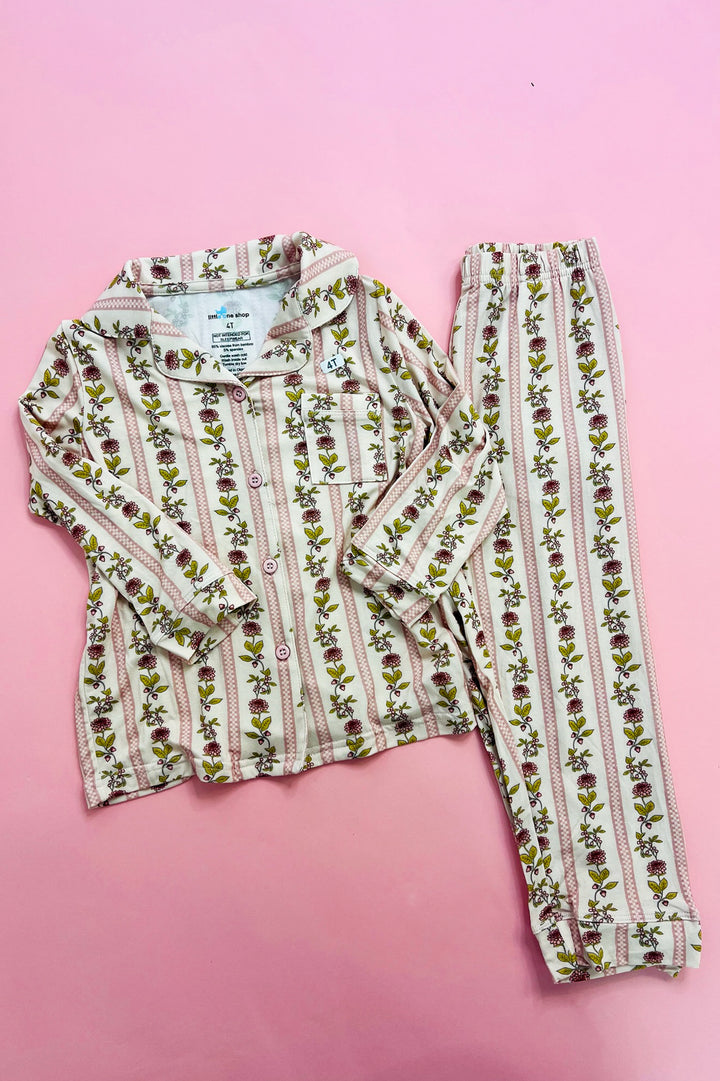 Kids Floral Stripe Bamboo PJ Set