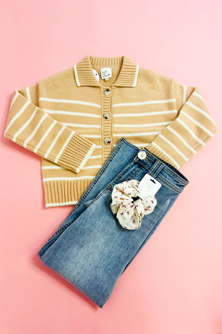 Tween Girls Button Up Collar Cardigan