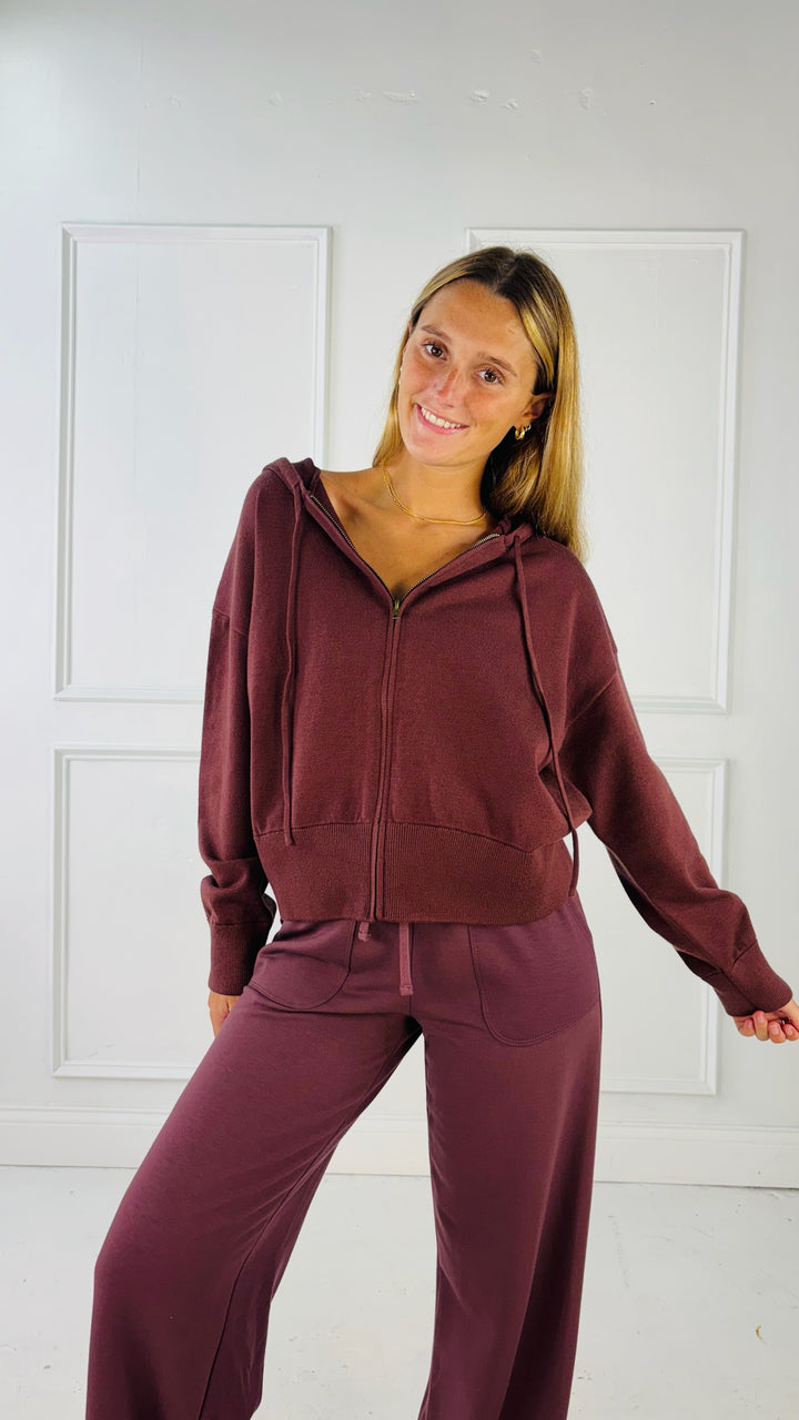 Ultra Comfy Ribbed Knit Hoodie Jacket