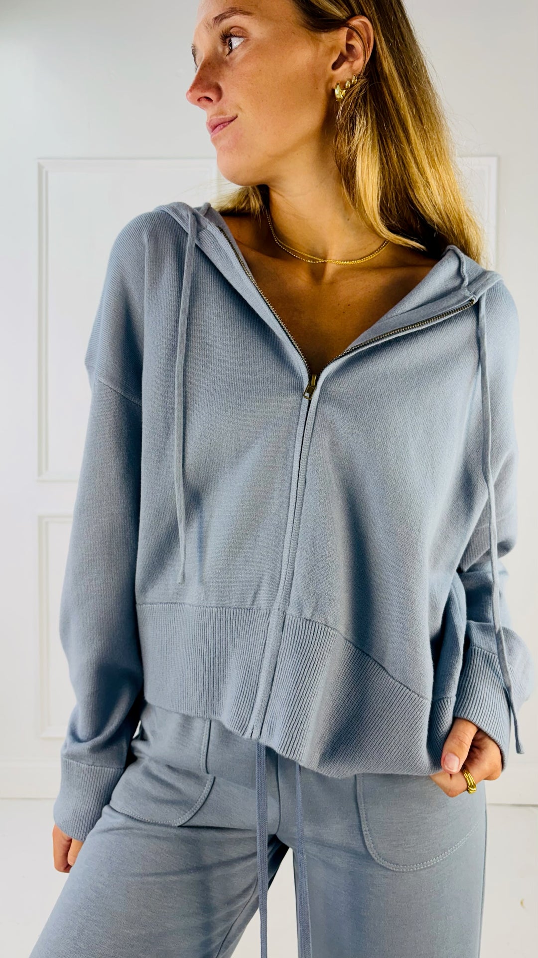 Ultra Comfy Ribbed Knit Hoodie Jacket