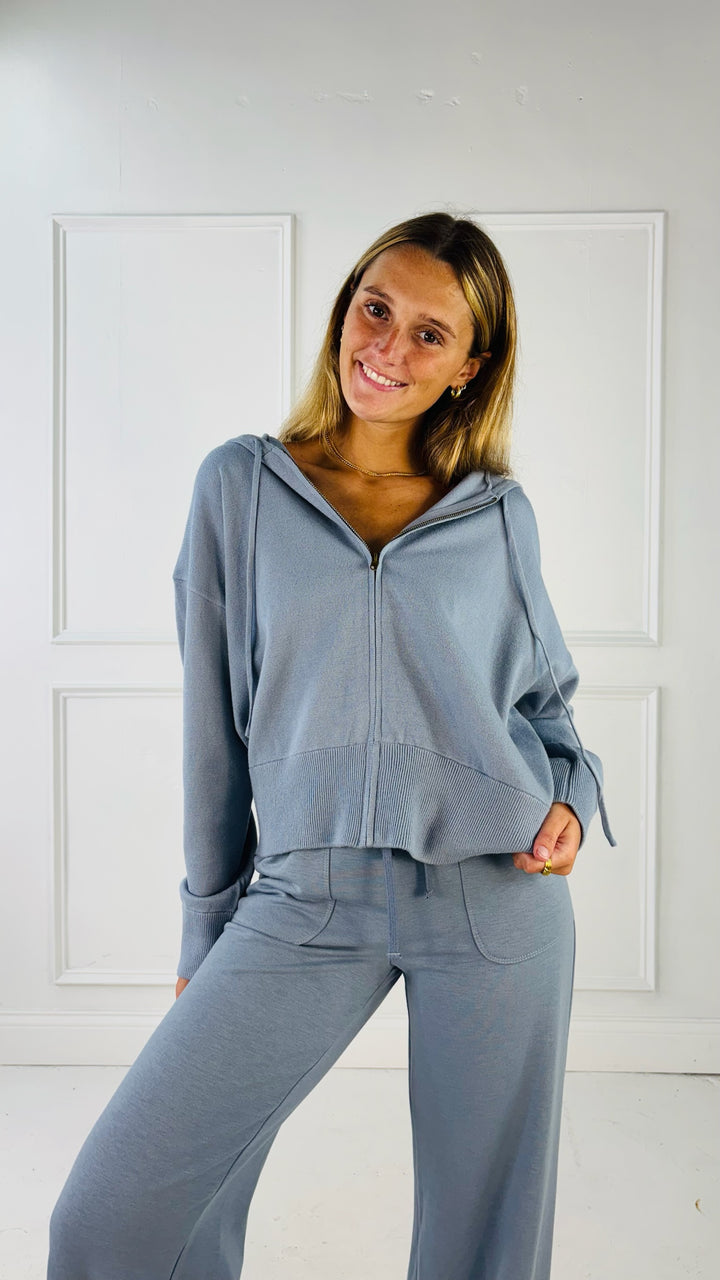 Ultra Comfy Ribbed Knit Hoodie Jacket