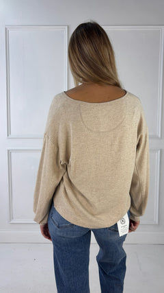 Henley Textured Rib Long Sleeve