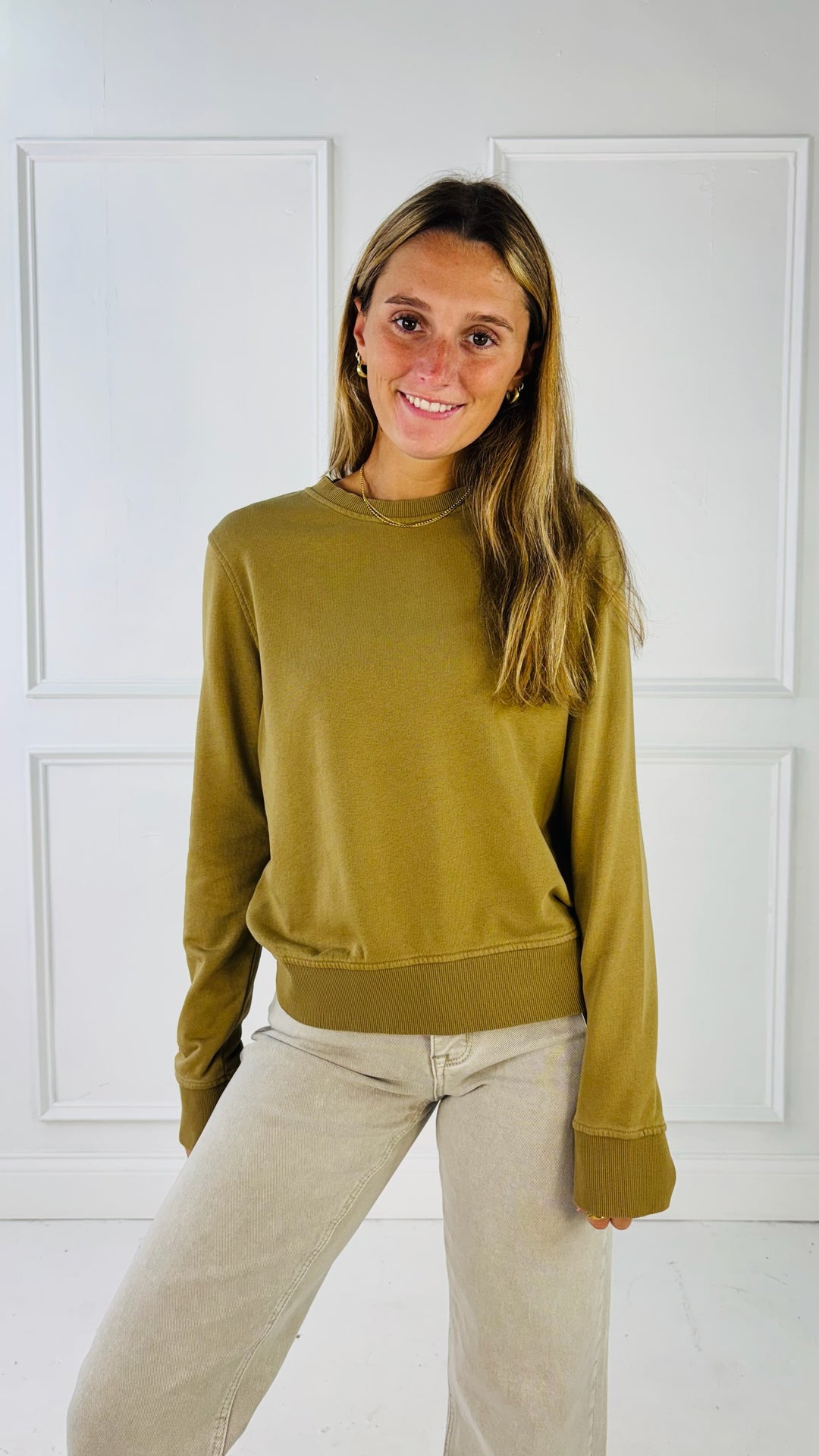 Cotton Fleece Crewneck Sweatshirt