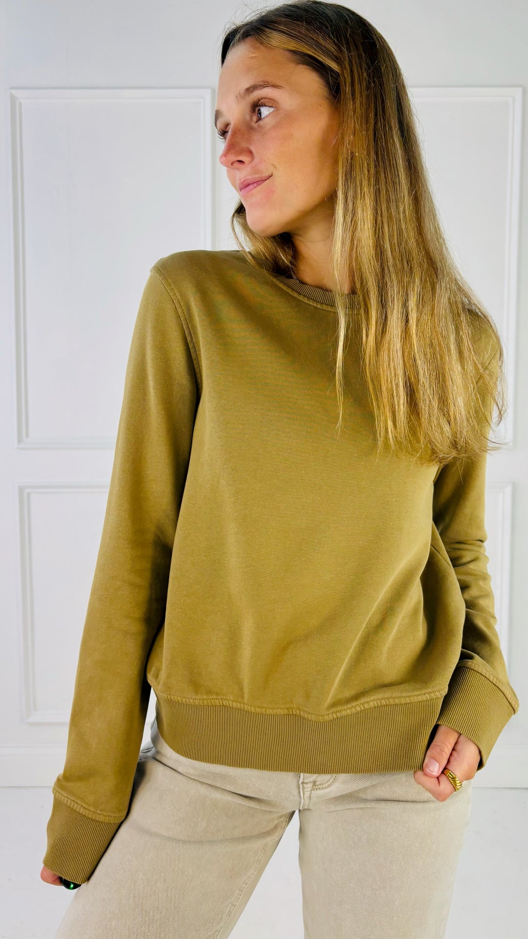 Cotton Fleece Crewneck Sweatshirt
