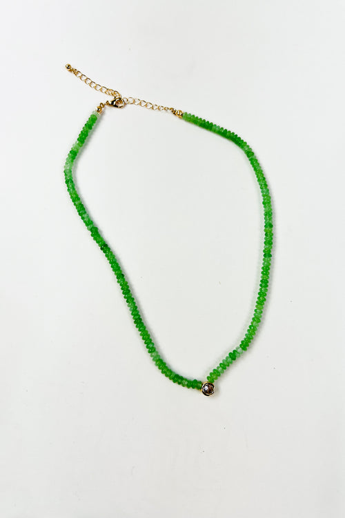 Natural Semi Precious Stone Beaded Charm Necklace