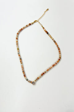Natural Semi Precious Stone Beaded Charm Necklace
