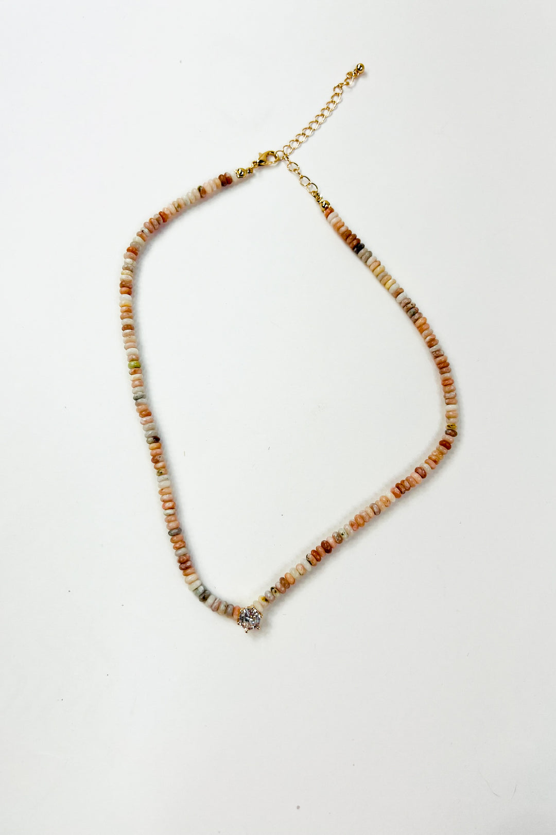 Natural Semi Precious Stone Beaded Charm Necklace