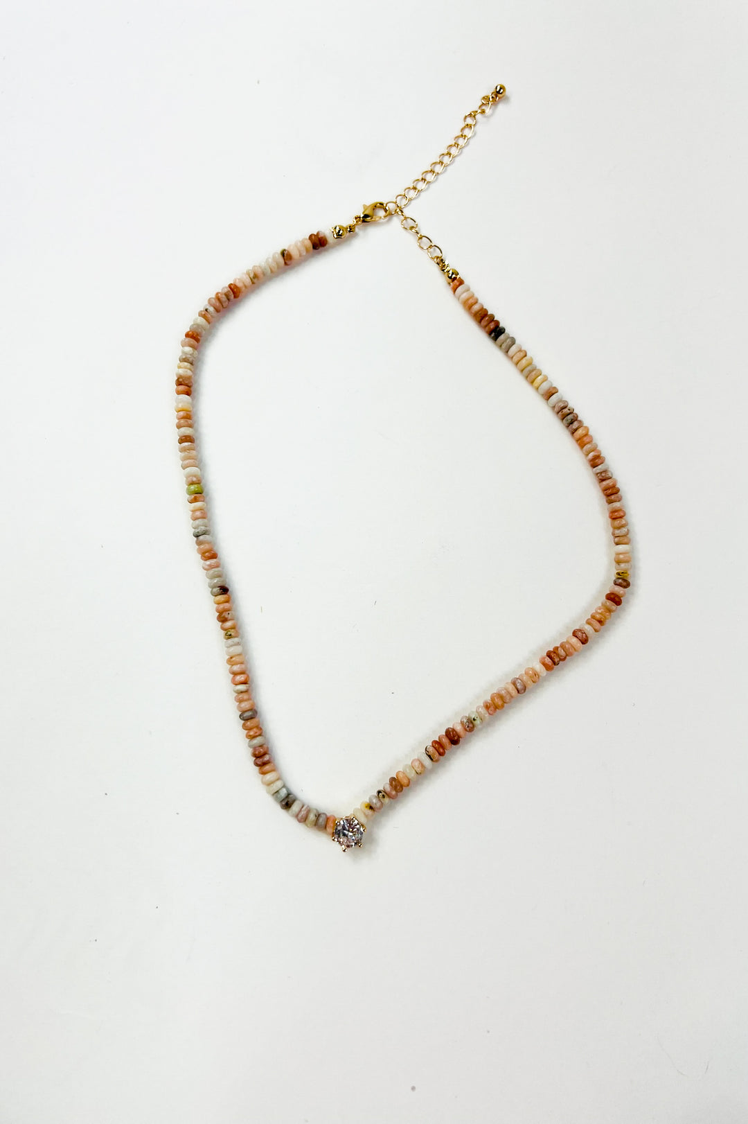 Natural Semi Precious Stone Beaded Charm Necklace