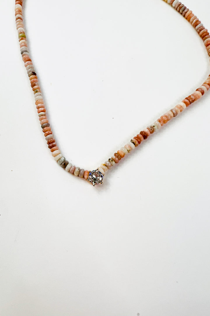Natural Semi Precious Stone Beaded Charm Necklace
