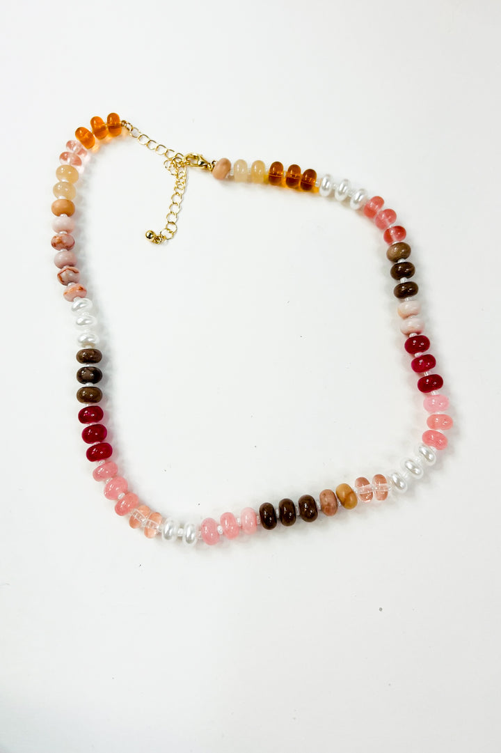 Natural Agate Glass Semi Precious Bead Necklaces