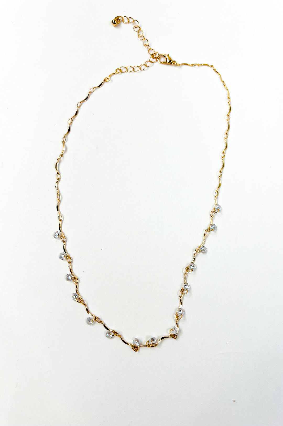 Crystal Beaded Station Necklace