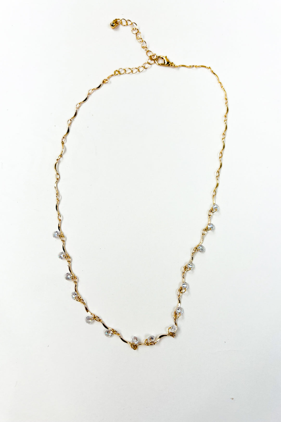 Crystal Beaded Station Necklace