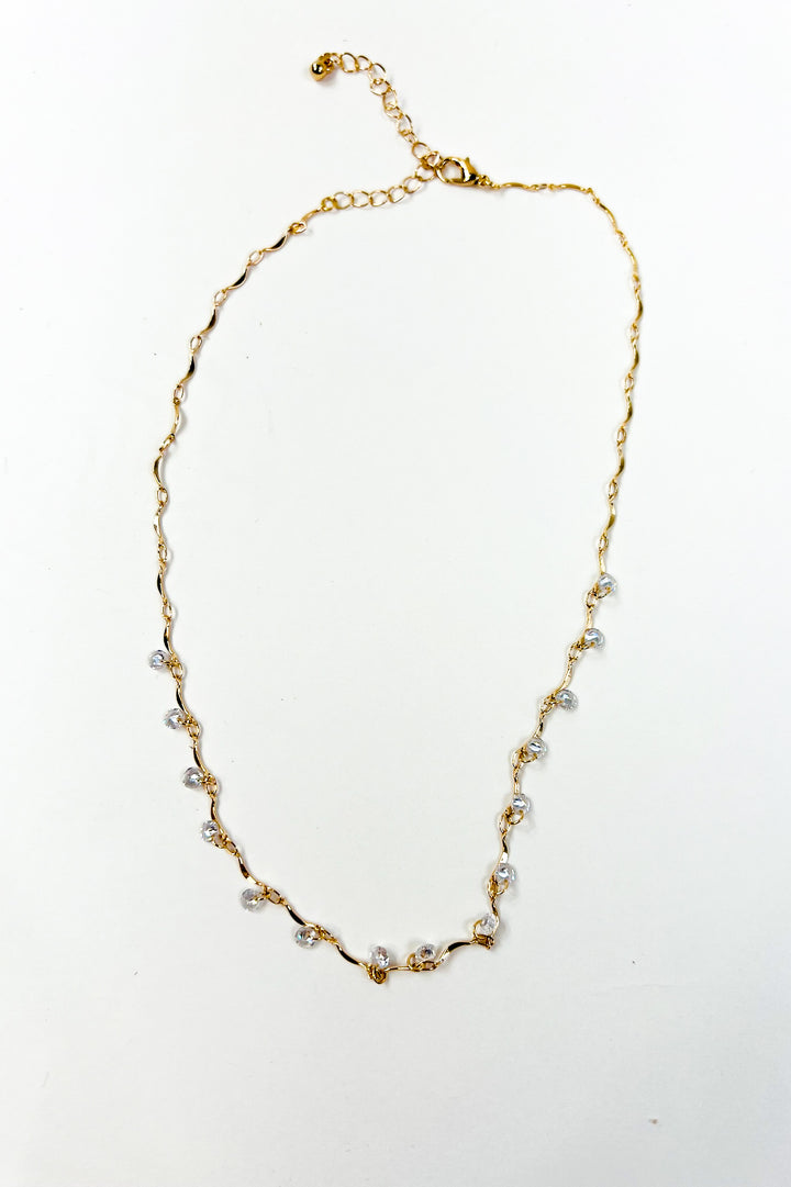 Crystal Beaded Station Necklace