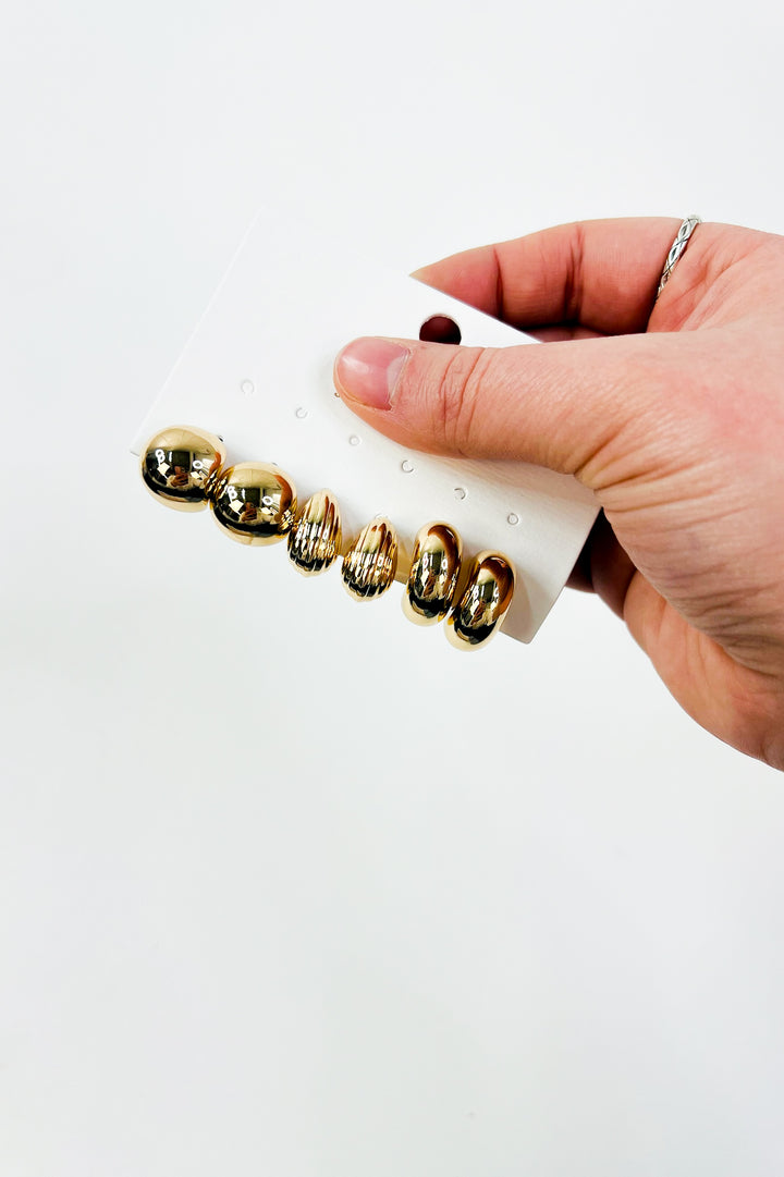 Multi Classic Trio Hoop Stud Earrings