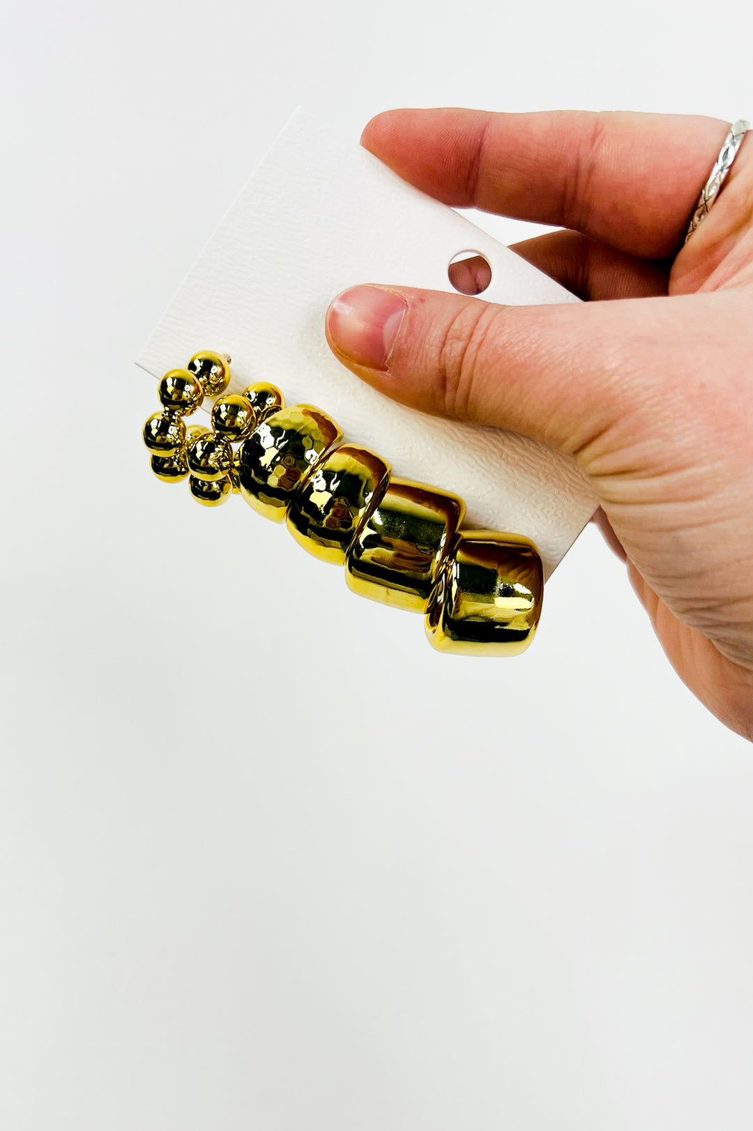 Gold Chunky Huggie Hoop Earrings Set of 3