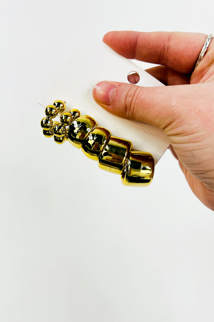 Gold Chunky Huggie Hoop Earrings Set of 3