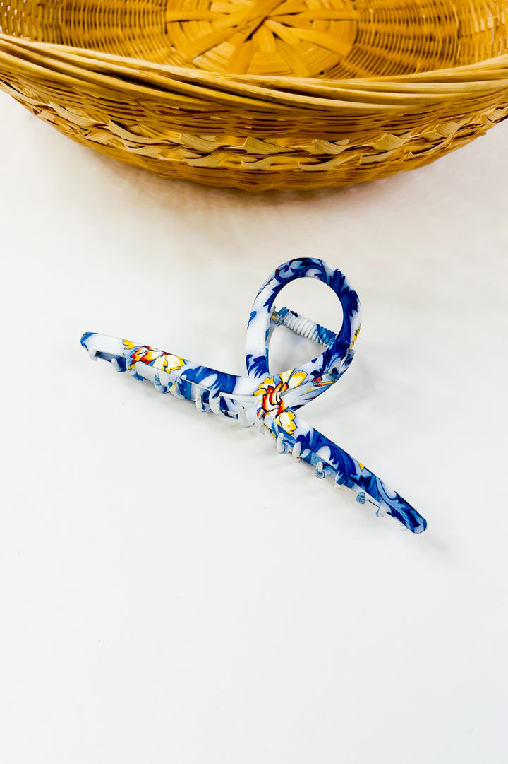 Vintage Pattern Porcelain Hair Claw Clip