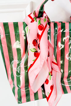 Cherry Print Silky Feel Bandana Scarf