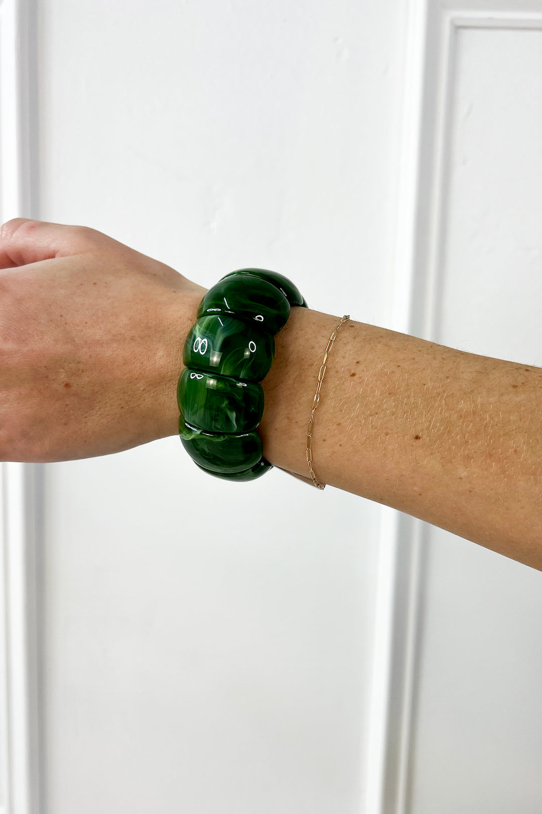 Color-Block Acrylic Stretch Cord Bracelets