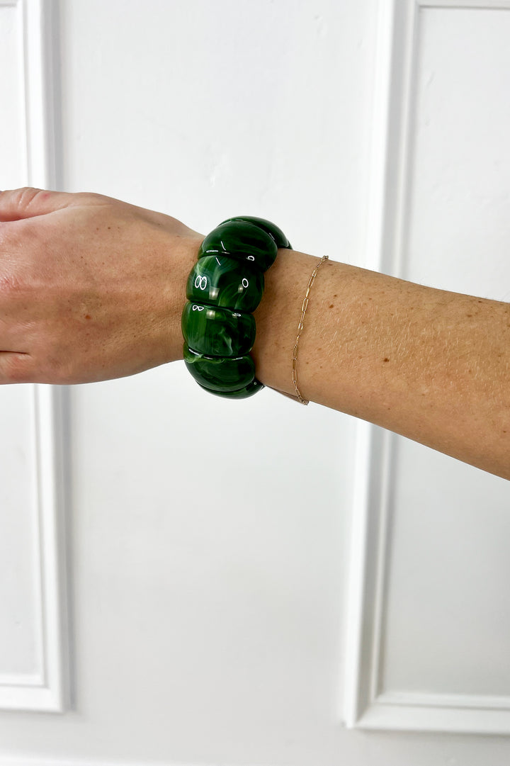 Color-Block Acrylic Stretch Cord Bracelets